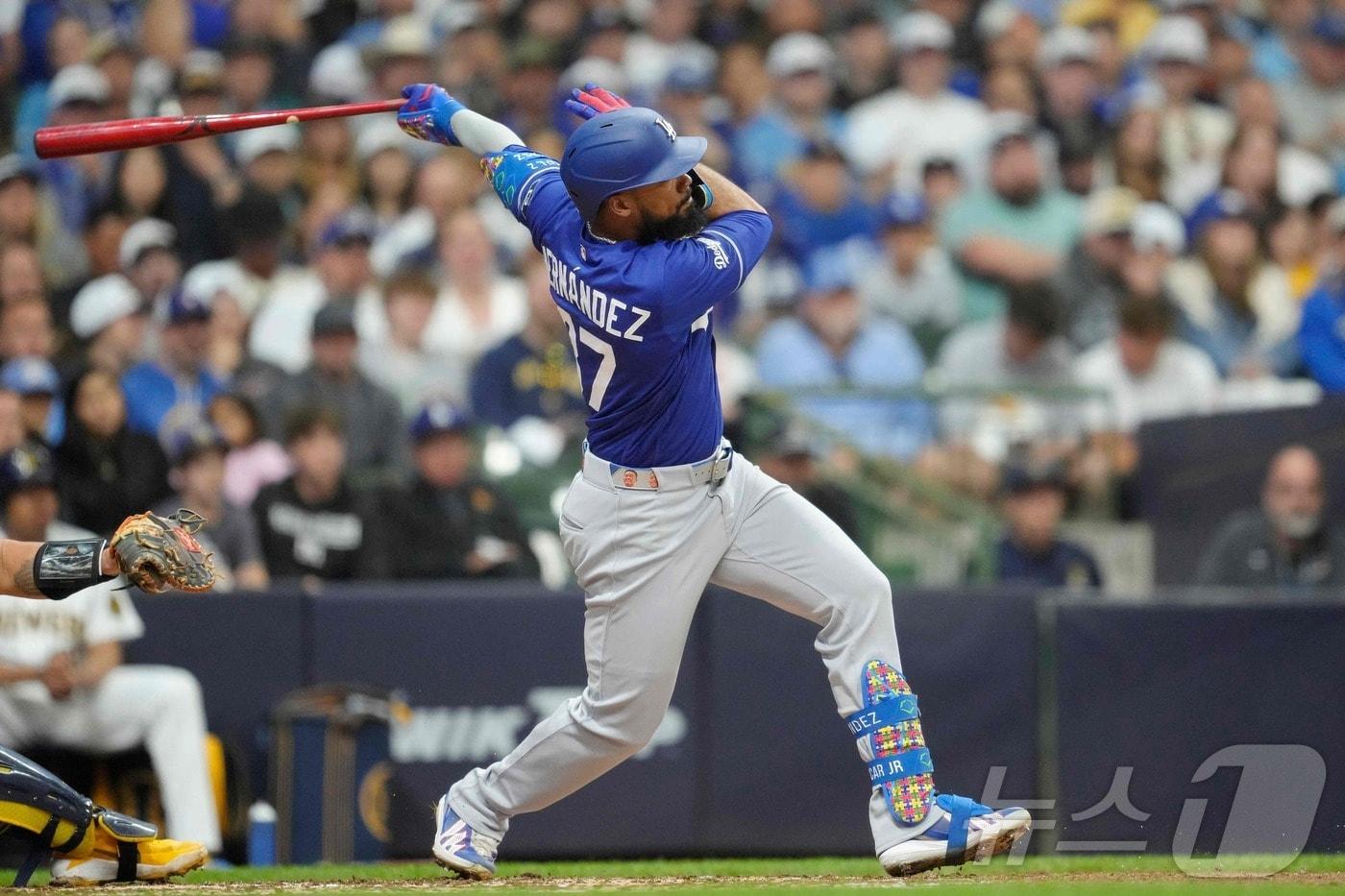 본문 이미지 - MLB 다저스 테오스카 에르난데스. ⓒ AFP=뉴스1