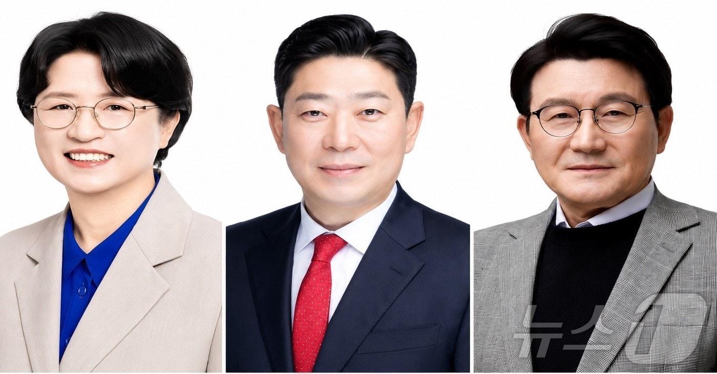 본문 이미지 - 6.3 지방선거 포항시장 선거는 더불어민주당 박희정 후보, 국민의힘 박용선 후보, 무소속 박승호 후보.(뉴스1 자료) 2026.5.25 ⓒ 뉴스1 김대벽기자