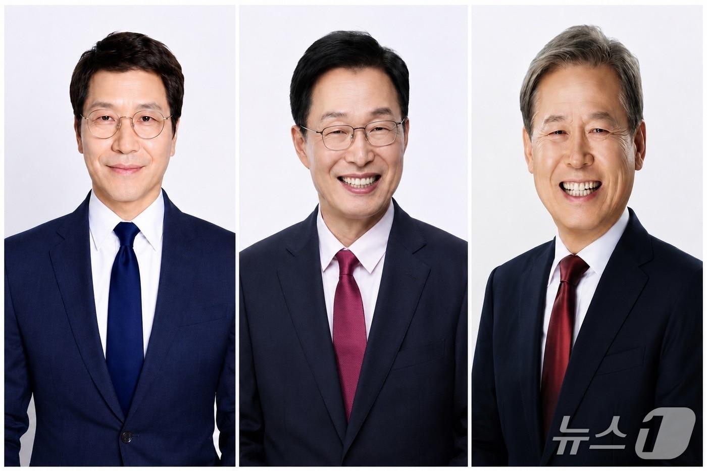본문 이미지 - 6·3 지방선거를 앞두고 26일 오후 6시 TBC가 주최한 경북교육감 후보 토론회에서 이용기·임종식·김상동 후보가 AI 교육, 무상교육, 교권 보호, 다문화 학생 지원 등을 놓고 공방을 벌였다. 왼쪽부터 이용기,임종식,김상동