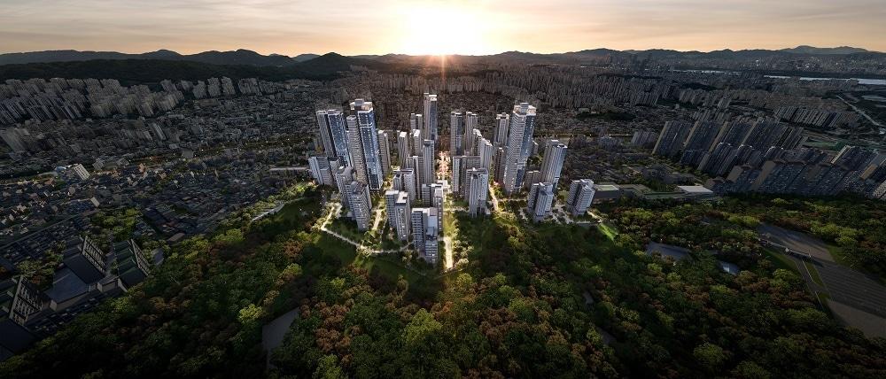 본문 이미지 - 증산4 도심복합사업 지구 조감도.(LH 제공)