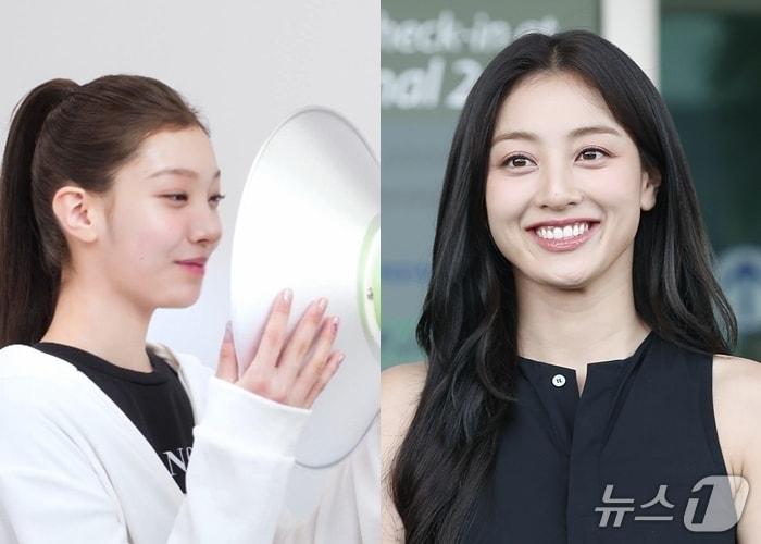 본문 이미지 - 박서연(왼쪽)과 트와이스 지효 /  사진=ABD SNS 갈무리, 뉴스1 DB