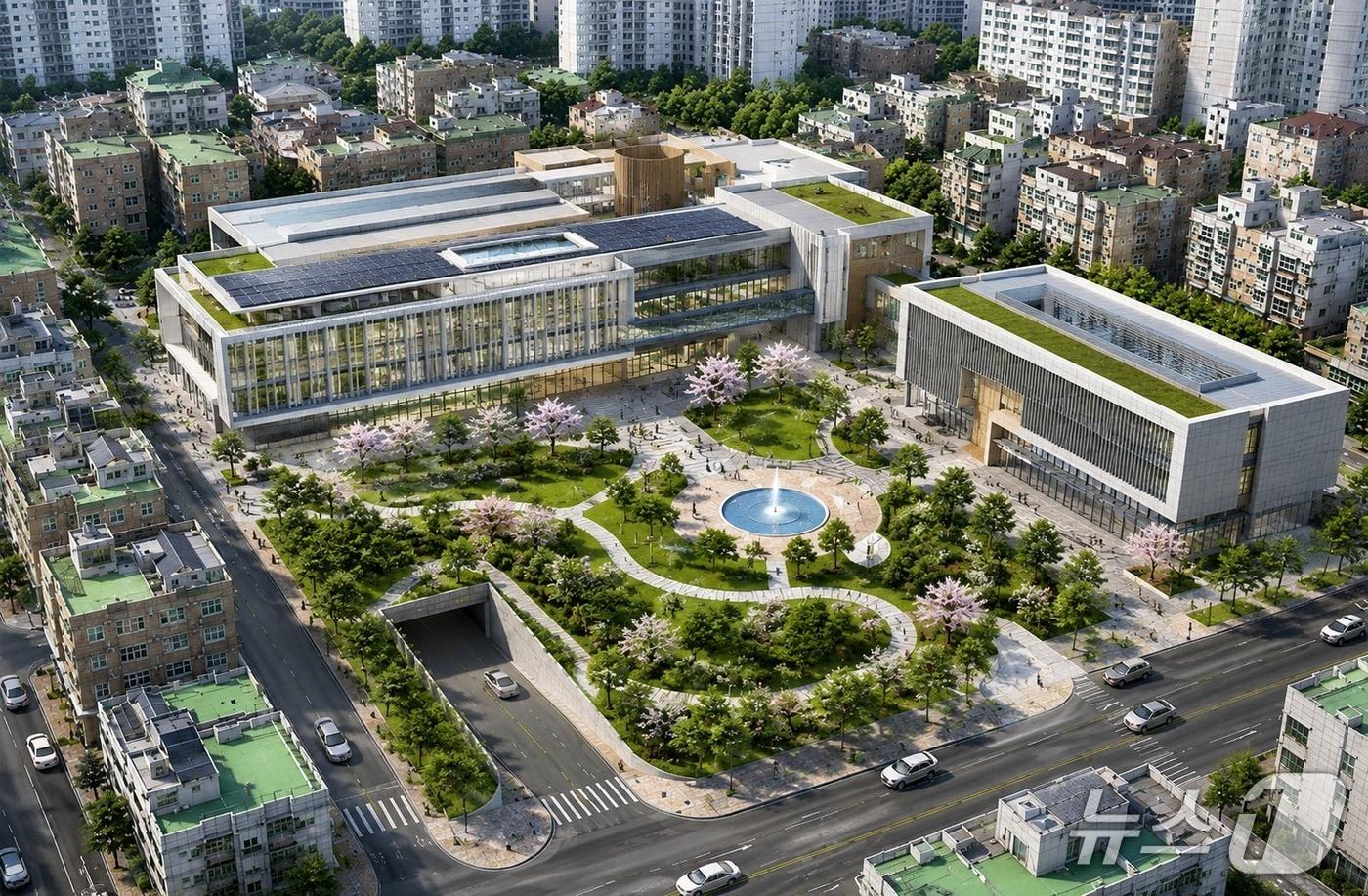본문 이미지 -  진안중학교 학교복합시설 조감도(화성오산교육지원청 제공)