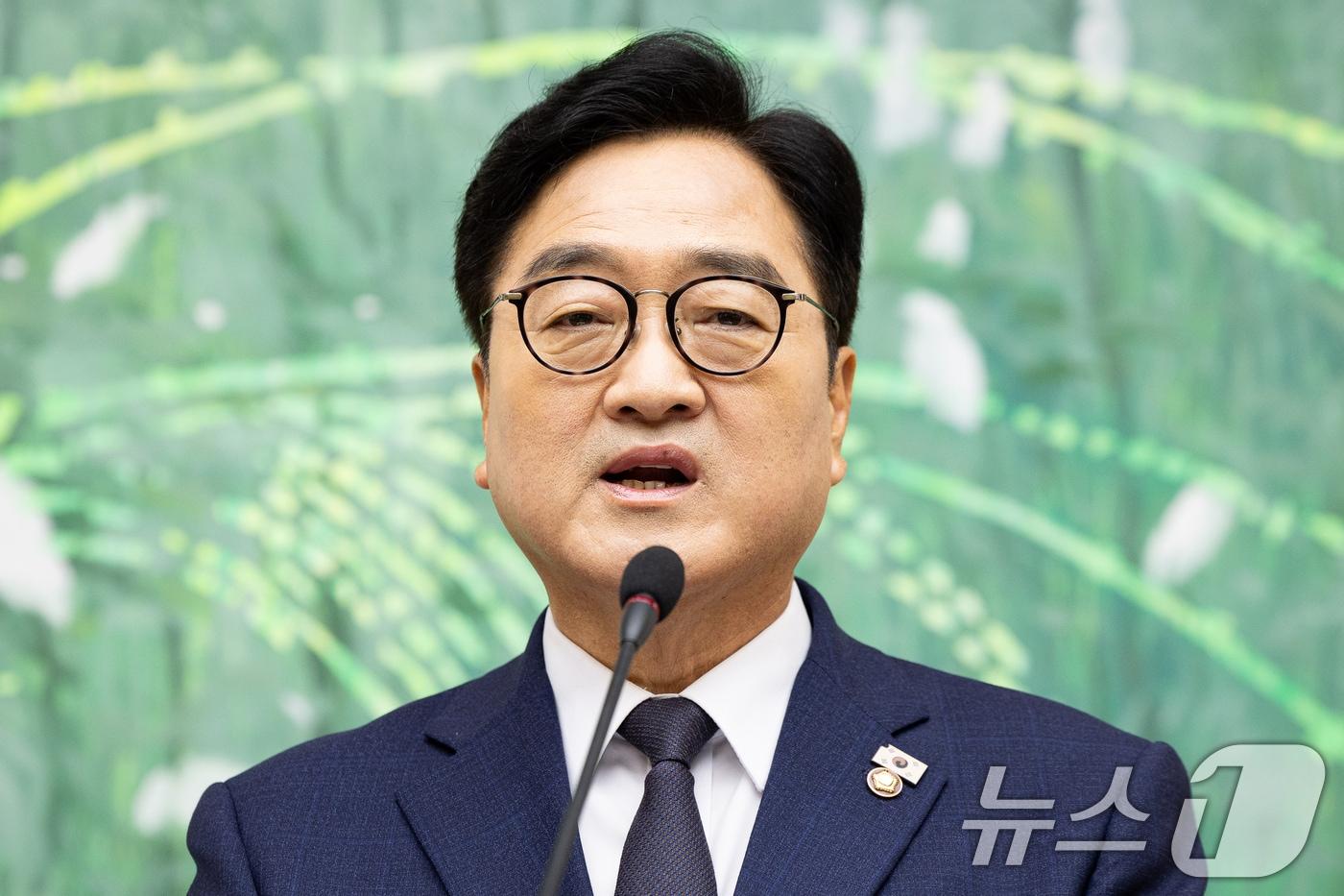 본문 이미지 - 우원식 국회의장이 28일 서울 여의도 국회에서 퇴임 기자회견을 하고 있다. 2026.5.28 ⓒ 뉴스1 유승관 기자