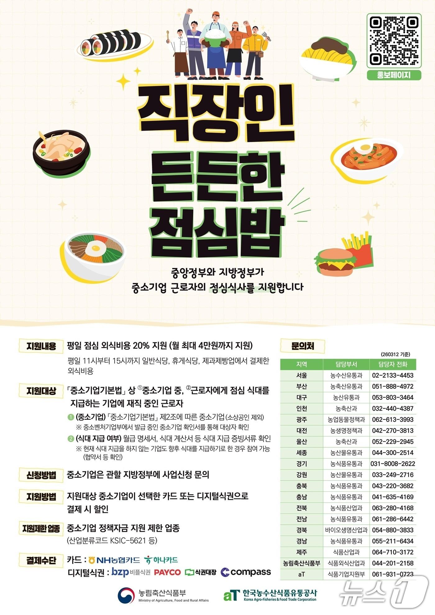 본문 이미지 - 군산시가 7월부터 '직장인 든든한 점심밥 지원사업'을 추진한다./뉴스1