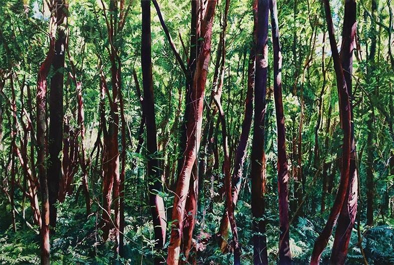 본문 이미지 - 변연미, 다시 숲21-09_259x388cm_ acrylic, coffee grounds on canvas_ 2021 (노화랑)