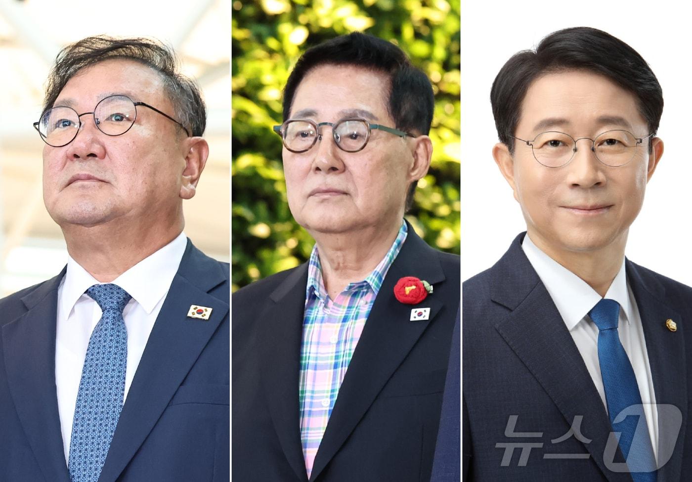 본문 이미지 -  22대 국회 후반기 국회의장 후보로 나선  김태년, 박지원, 조정식 더불어민주당 의원 (뉴스1 DB) 2026.5.4