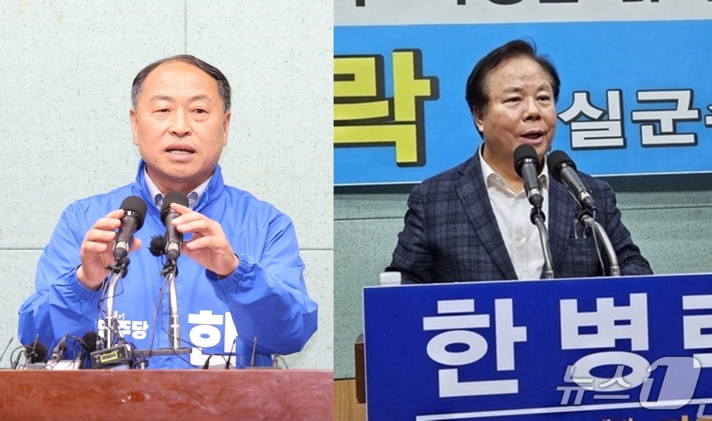 본문 이미지 - 전북 임실군수 선거에서 대결하는 민주당 한득수 예비후보(왼쪽)와 무소속 한병락 예비후보.2026.5.6/뉴스1 