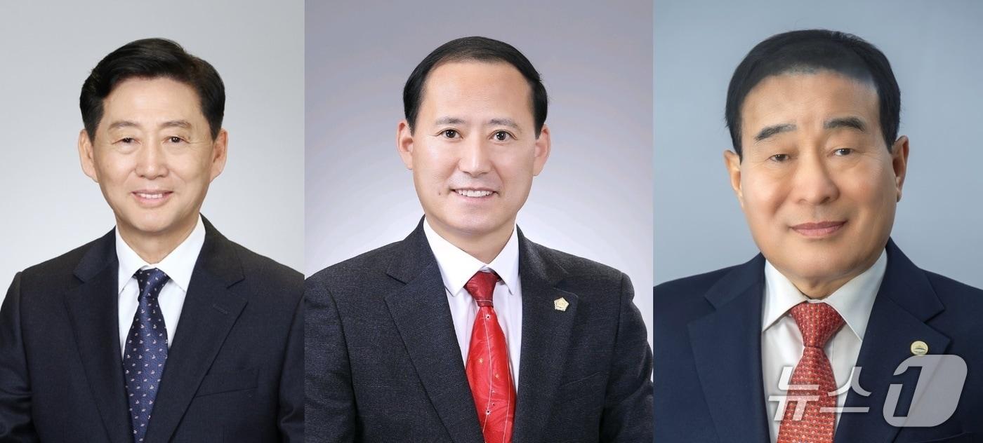 본문 이미지 - 6·3 지방선거 강원 동해시장 선거에 출마한 이정학 더불어민주당 예비후보, 김기하 국민의힘 예비후보, 김홍수 개혁신당 예비후보.(정당기호 순.뉴스1 DB)
