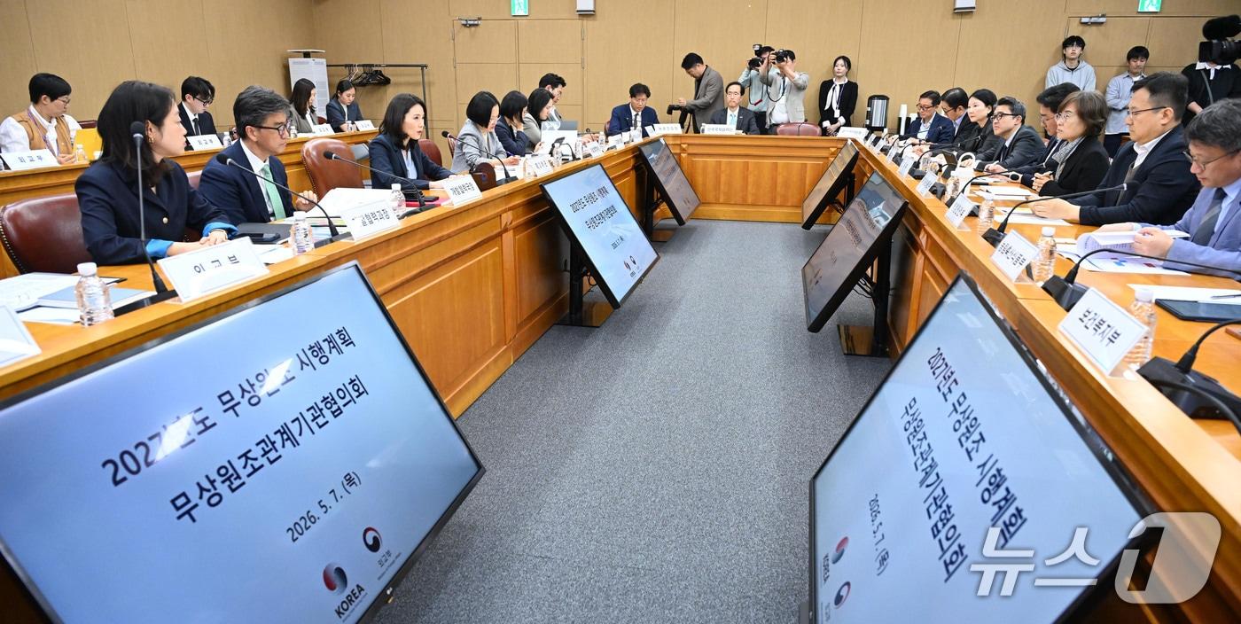 본문 이미지 - 외교부는 7일 김진아 제2차관 주재로 ‘2026년 무상원조 관계기관 협의회’를 개최하고 중앙행정기관·지방자치단체·한국국제협력단(KOICA) 등 30여개 무상원조 시행기관과 2027년도 무상원조 후보사업을 협의했다고 밝혔다.(외교부 제공).
