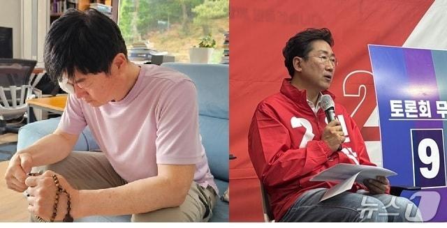본문 이미지 - 민선 9기 강원 원주시장 선거에 도전하는 더불어민주당 구자열 후보(왼쪽)와 국민의힘 원강수 후보의 최근 활동 자료 사진. 사진은 정당 순. (구자열 후보 페이스북 및 원강수 후보 캠프 제공. 재판매 및 DB금지) 2026.5.7/뉴스1