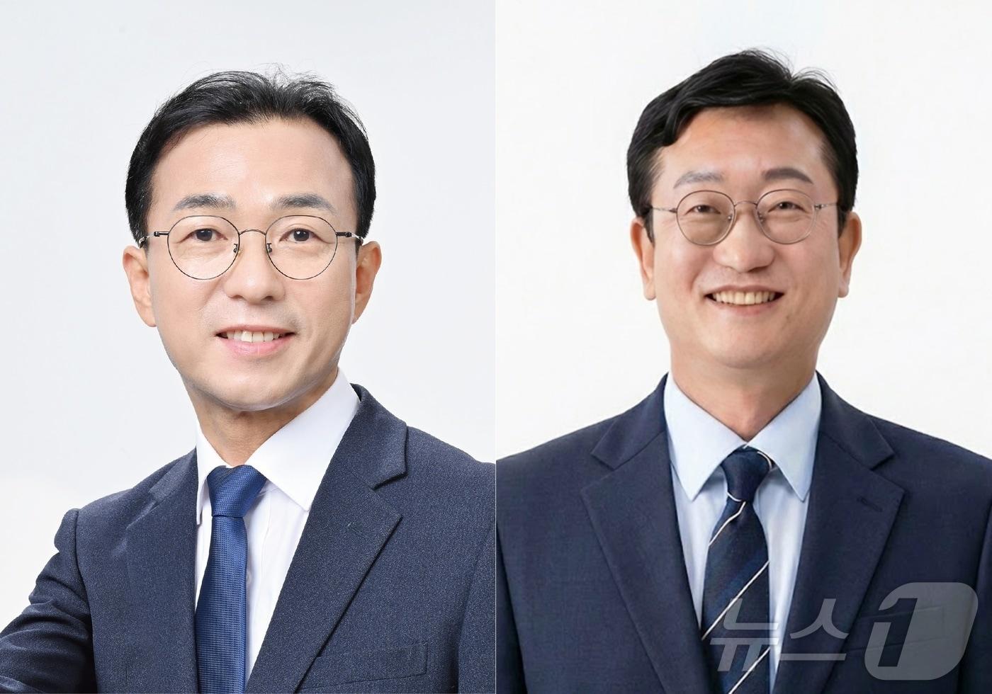 본문 이미지 - 전남 여수시장에 출마하는 서영학 민주당 후보, 명창환 조국혁신당 후보 (왼쪽부터) ⓒ 뉴스1 김성준 기자