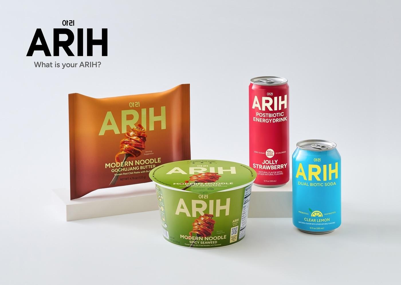 본문 이미지 - 아리(ARIH) 면과 음료 제품 사진.(팔도·hy 제공)