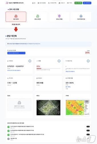 본문 이미지 - 경기 성남시 도시정비사업 통합정보 플랫폼 '개발톡톡'.(성남시 제공. 재판매 및 DB금지)/뉴스1
