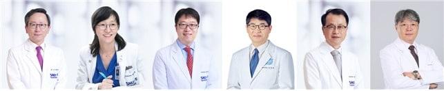 본문 이미지 - (왼쪽부터)김용진 서울대병원 진료부원장, 채종희 소아진료부원장, 권성근 연구부원장, 전영태 분당서울대병원장, 윤영호 강남센터원장, 송경준 서울시보라매병원장
