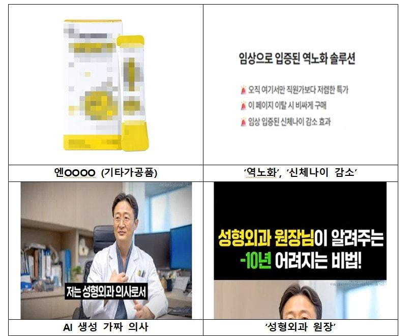 본문 이미지 - AI 가짜 의사를 활용한 부당광고(식약처 제공)