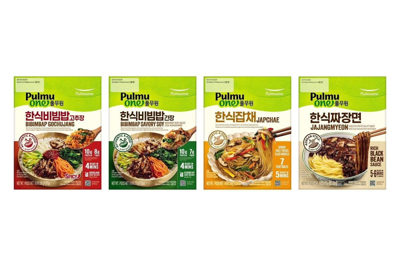 본문 이미지 - 한식 고추장 비빔밥, 한식 간장 비빔밥, 한식 잡채, 한식 짜장면 제품 사진.(풀무원 제공)