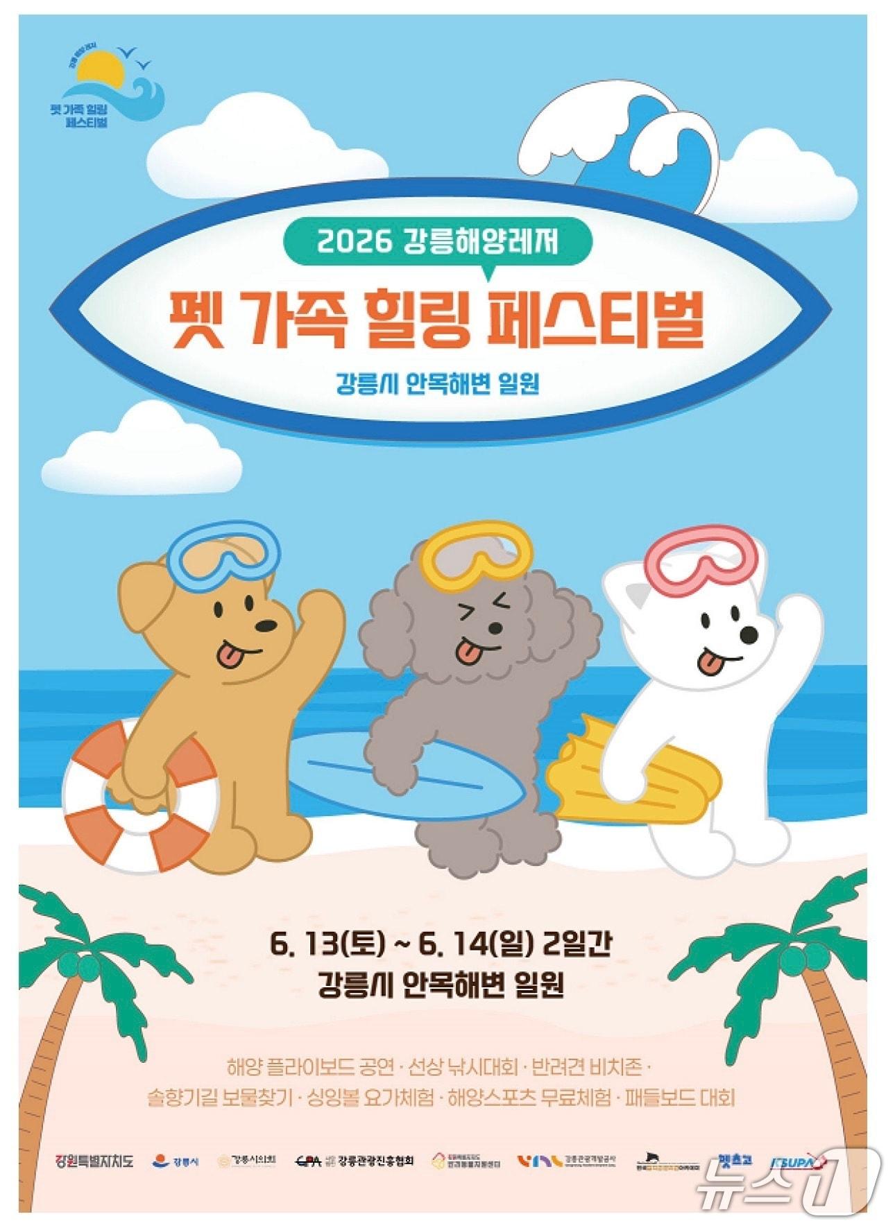본문 이미지 - 강릉해양레저 펫가족 힐링페스티벌 홍보물.(강릉시 제공, 재판매 및 DB 금지) 2026.6.11/뉴스1