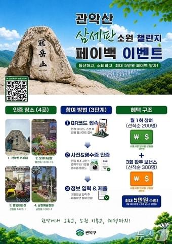 본문 이미지 - 관악산 삼세판 소원 챌린지 페이백 이벤트 홍보 포스터