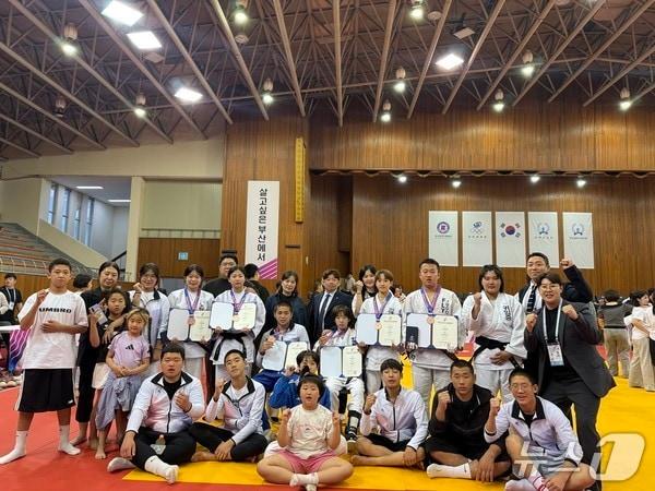 본문 이미지 - 제55회 전국소년체전에 출전한 제주 유도 선수들.(제주도유도회 제공. 재판매 및 DB 금지)/뉴스1 