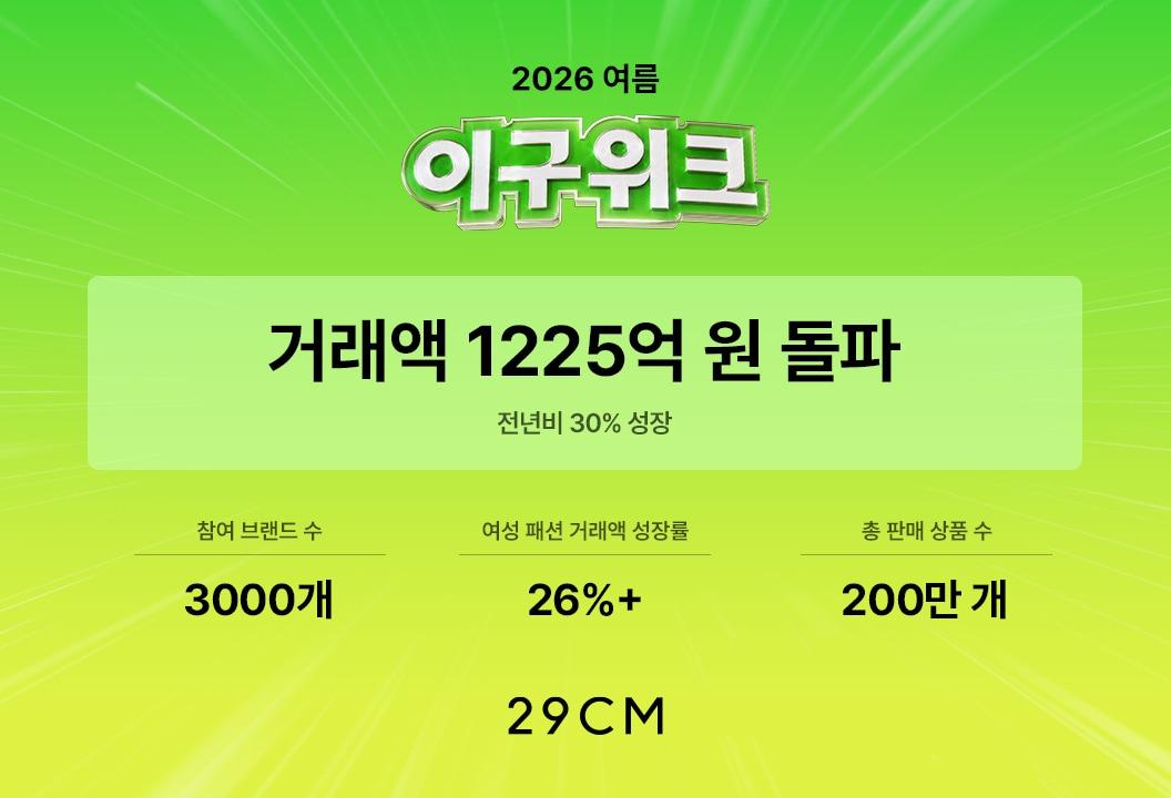본문 이미지 - 열흘간 1225억 원 거래액 기록한 29CM 이구위크 최종 성과 포스터(29CM 제공)