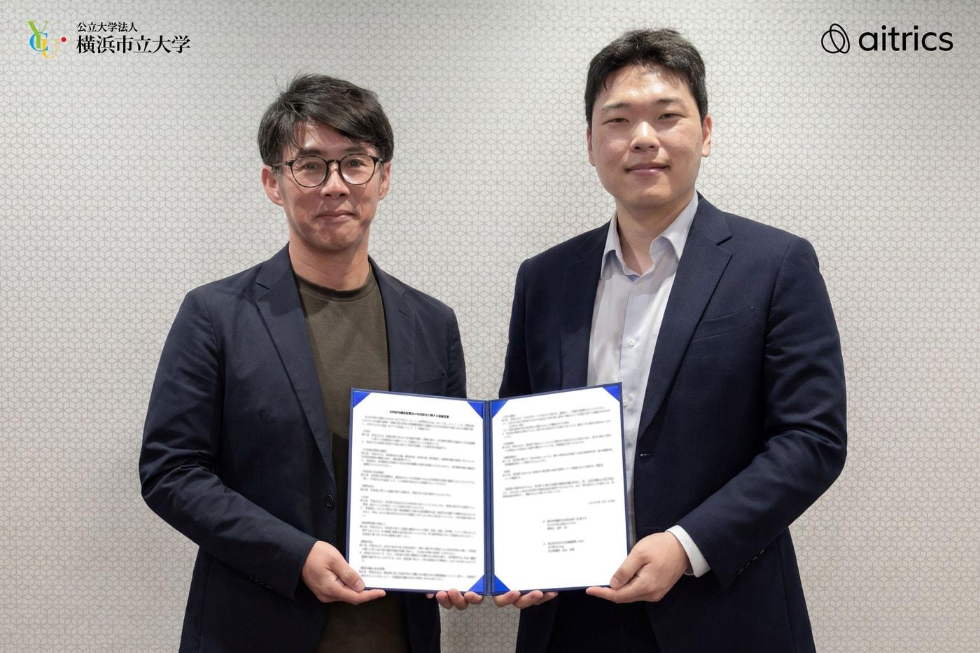 본문 이미지 - 타카키 슌스케 요코하마시립대학교 집중치료부 부장(좌), 와타나베 타츠히로 에이아이트릭스 일본법인장(우). (에이아이트릭스 제공)