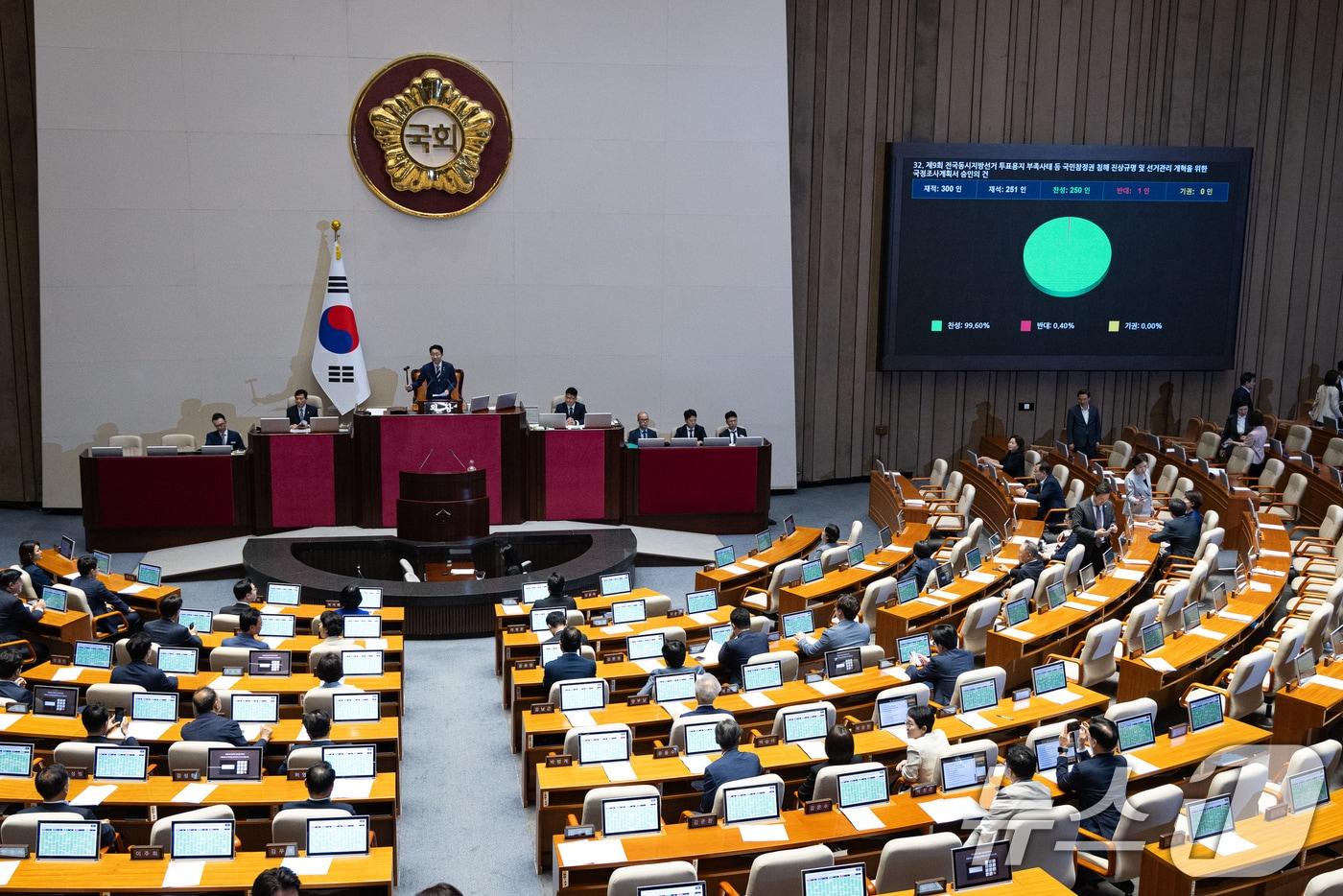 본문 이미지 - 18일 서울 여의도 국회에서 열린 제436회 국회(임시회) 제3차 본회의 2026.6.18 ⓒ 뉴스1 유승관 기자