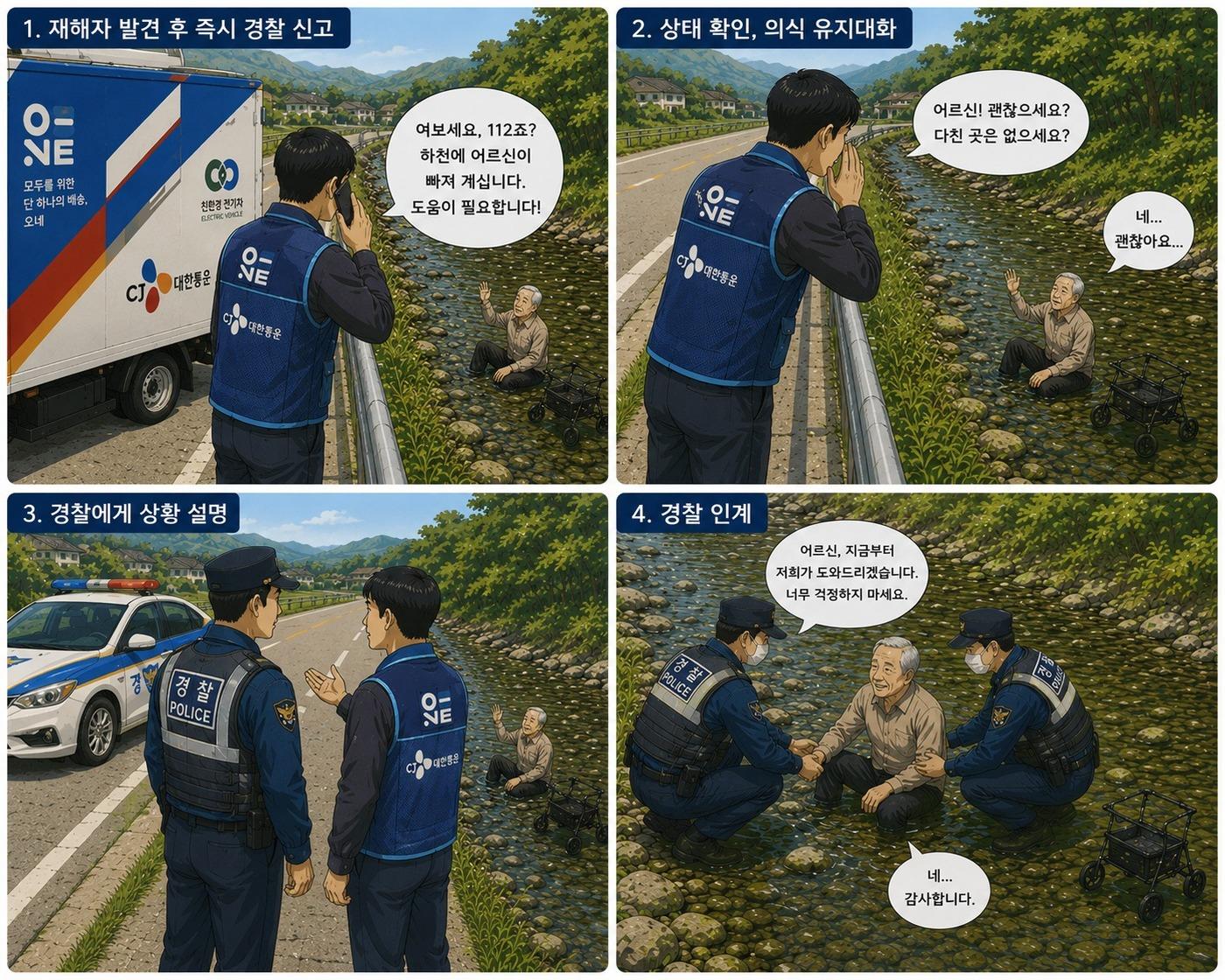 본문 이미지 - 인공지능(AI) 생성이미지로 구현한 구조 당시 상황(CJ대한통운 제공)