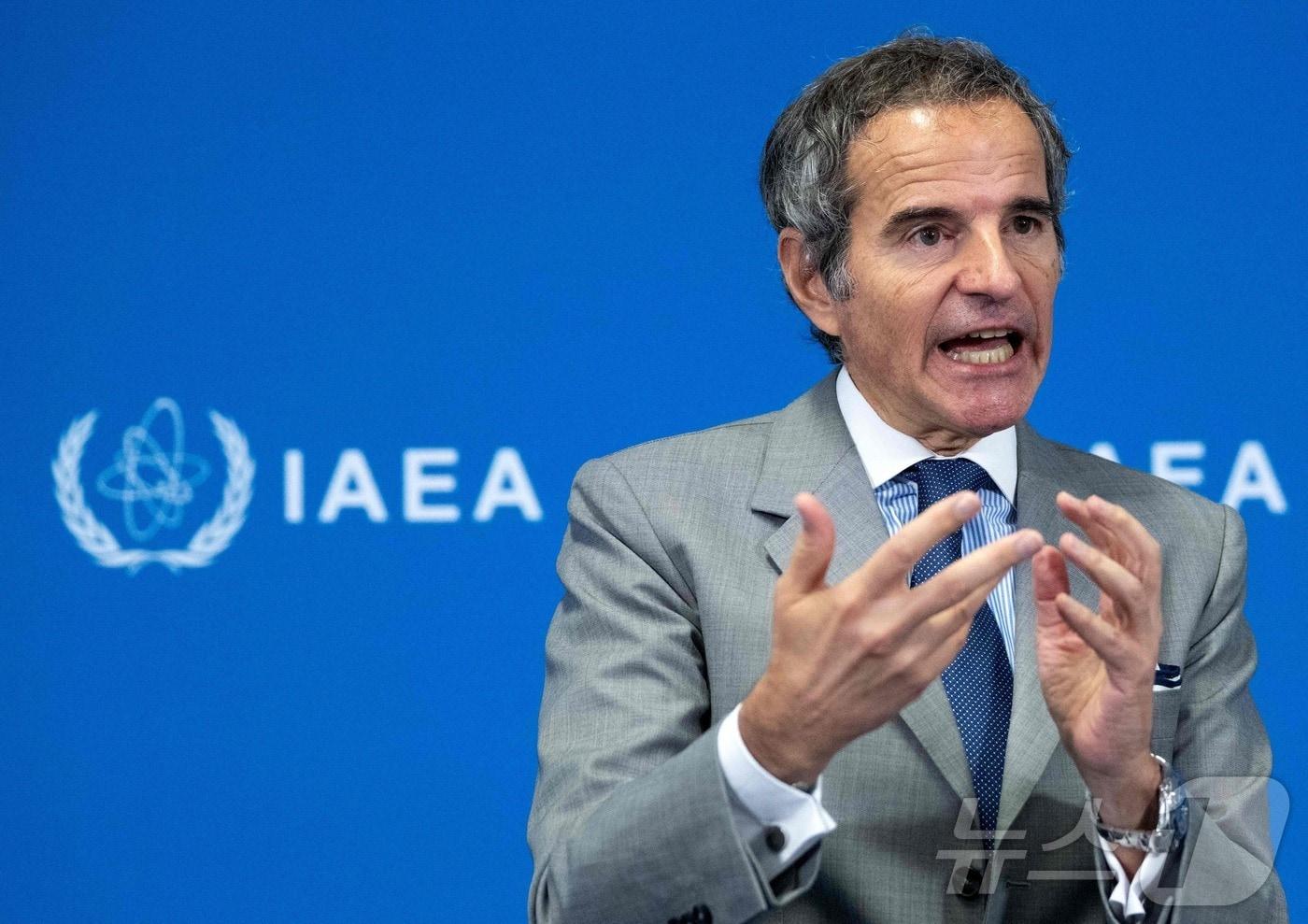 본문 이미지 - 라파엘 그로시 국제원자력기구(IAEA) 사무총장. <자료사진> 2026.06.08. ⓒ AFP=뉴스1