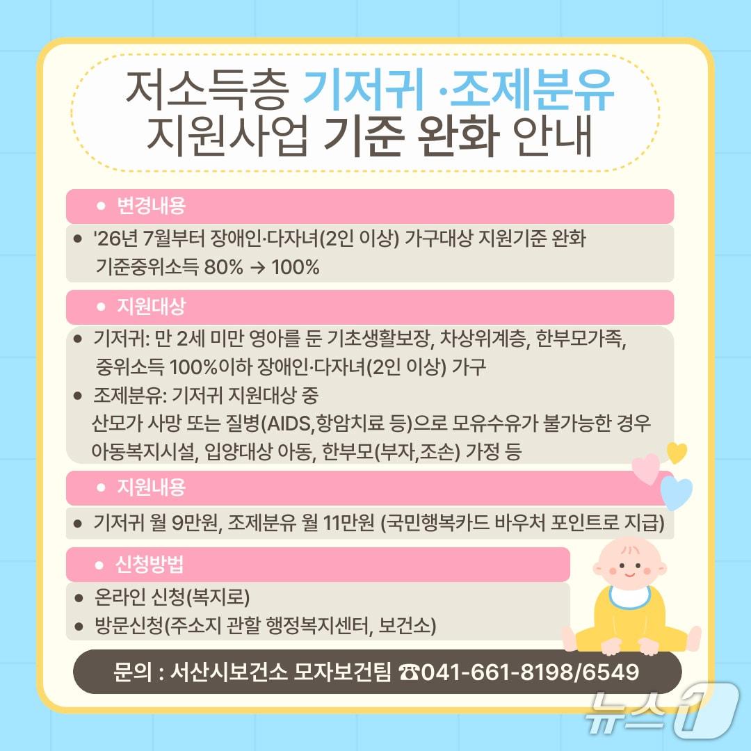 본문 이미지 - 저소득층 기저귀·조제분유 지원 대상 확대 홍보물/뉴스1