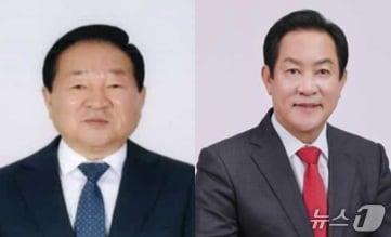 본문 이미지 - 제9회 전국동시지방선거 강원 평창군수 선거에 도전하는 한왕기 더불어민주당 후보와 심재국 국민의힘 후보 사진. 사진은 정당순. (재판매 및 DB금지)/뉴스1