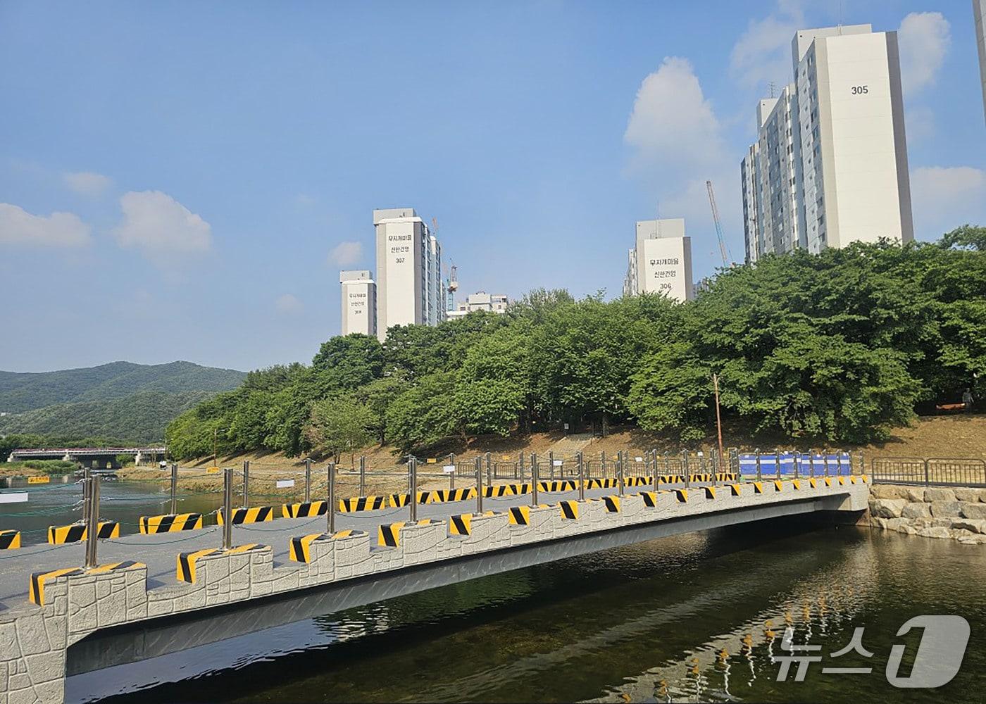 본문 이미지 - 성남시 탄천 '구미 보도교' 전경.(성남시 제공. 재판매 및 DB금지)/뉴스1