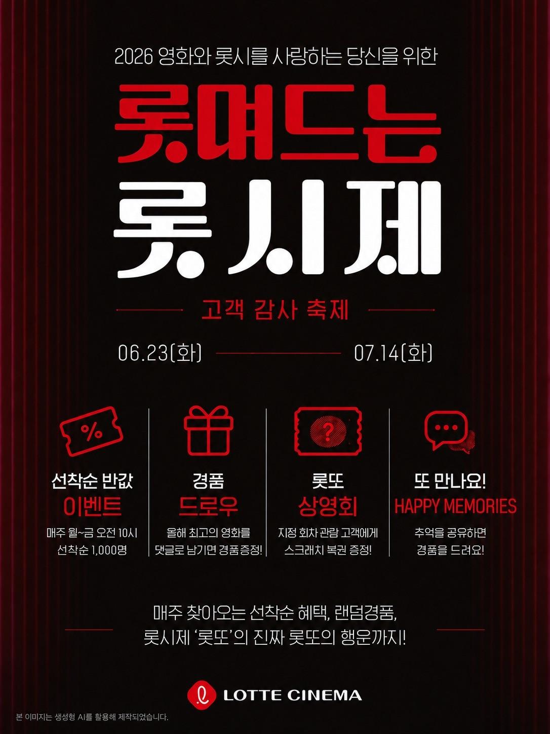 본문 이미지 - 고객 감사 축제 '롯며드는 롯시제' 개최(롯데시네마 제공)