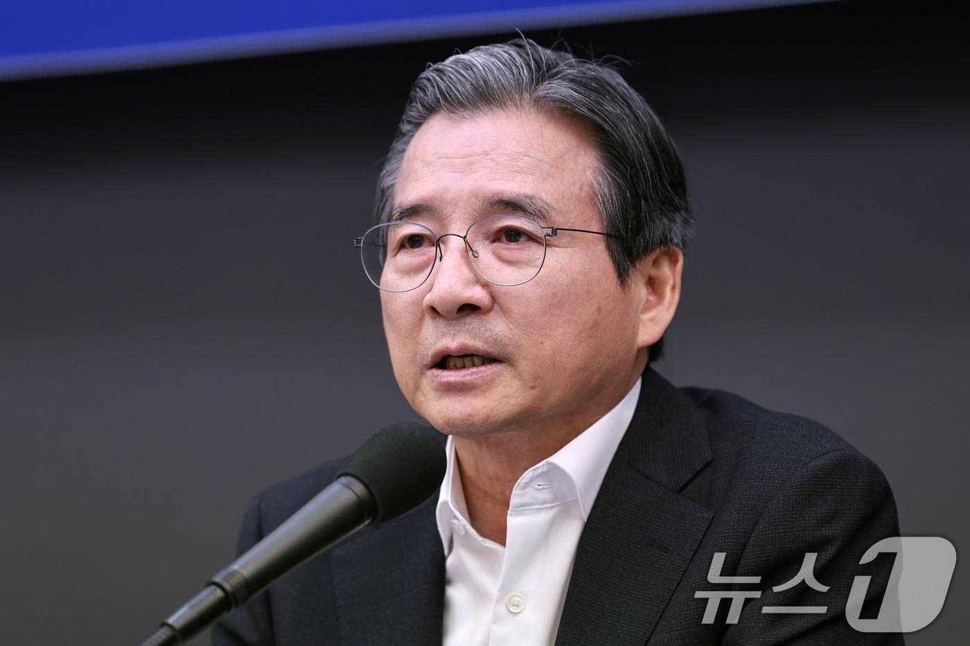 본문 이미지 - 김용범 청와대 정책실장이 24일 서울 중구 한국프레스센터에서 열린 관훈클럽 초청 토론회에서 모두발언을 하고 있다. 2026.6.24 ⓒ 뉴스1 구윤성 기자