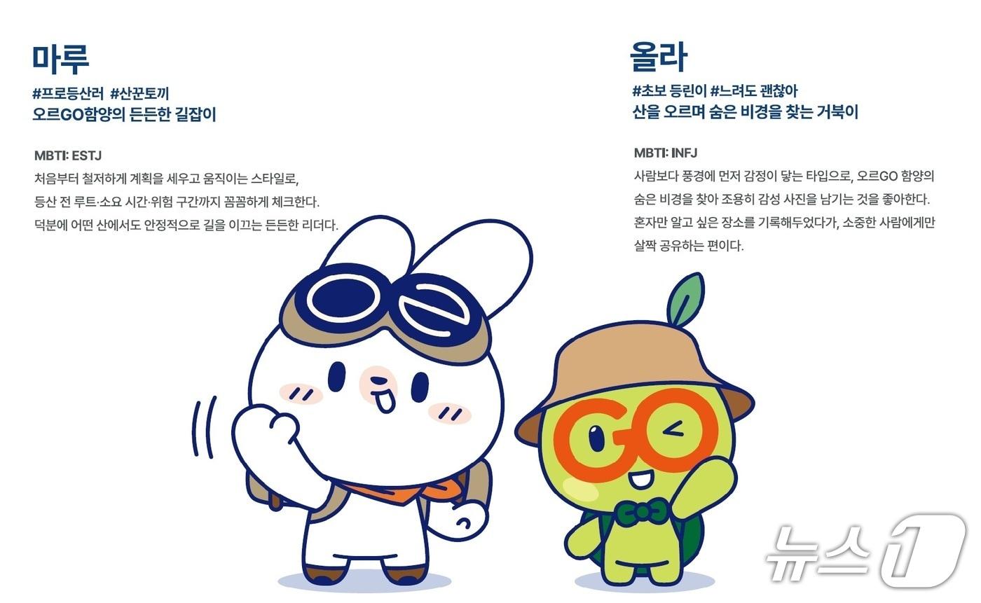 본문 이미지 - '오르GO 함양' 캐릭터(함양군 제공. 재판매 및 DB금지).