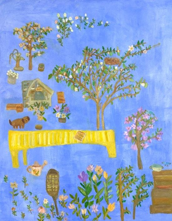 본문 이미지 - 저녁정원 2025, oil on canvas, 116x91cm.(시스플래닛 제공)