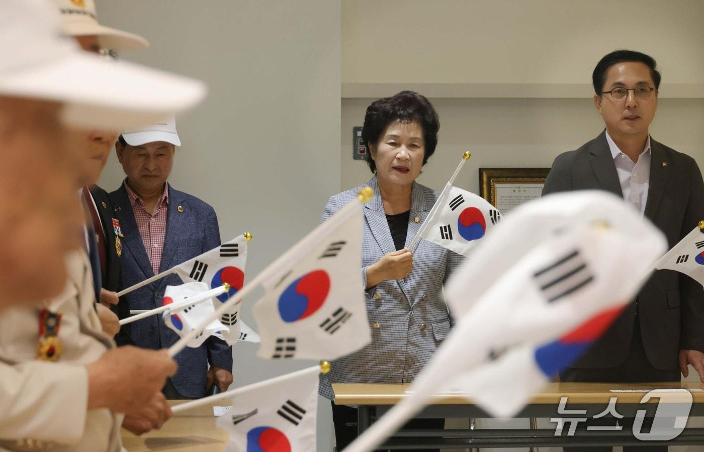본문 이미지 - 제76주년 6·25전쟁 기념 안보결의대회 모습.(동구 제공. 재판매 및 DB금지)/뉴스1
