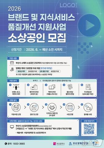 본문 이미지 - 부산경제진흥원 '2026년 브랜드 및 지식서비스 품질개선 지원사업' 안내 포스터 (진흥원 제공. 재판매 및 DB금지)