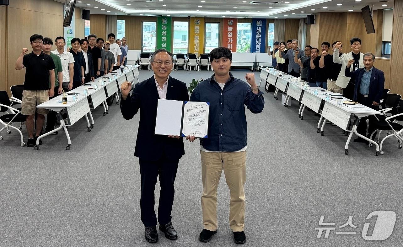 본문 이미지 - 지난 26일 열린 '2026년 제주형 스마트팜 보급사업' 출범식.(제주농협 제공. 재판매 및 DB 금지)