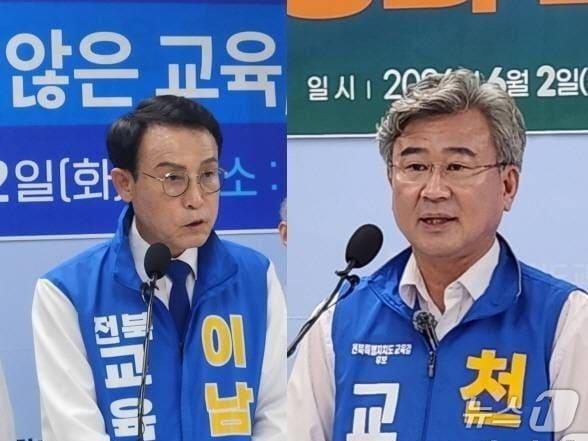 본문 이미지 - 사진 왼쪽부터 이남호, 천호성 전북교육감 후보