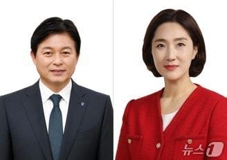 본문 이미지 - 경기 부천시장 선거에 나선 조용익 더불어민주당 후보·곽내경 국민의힘 후보/뉴스1