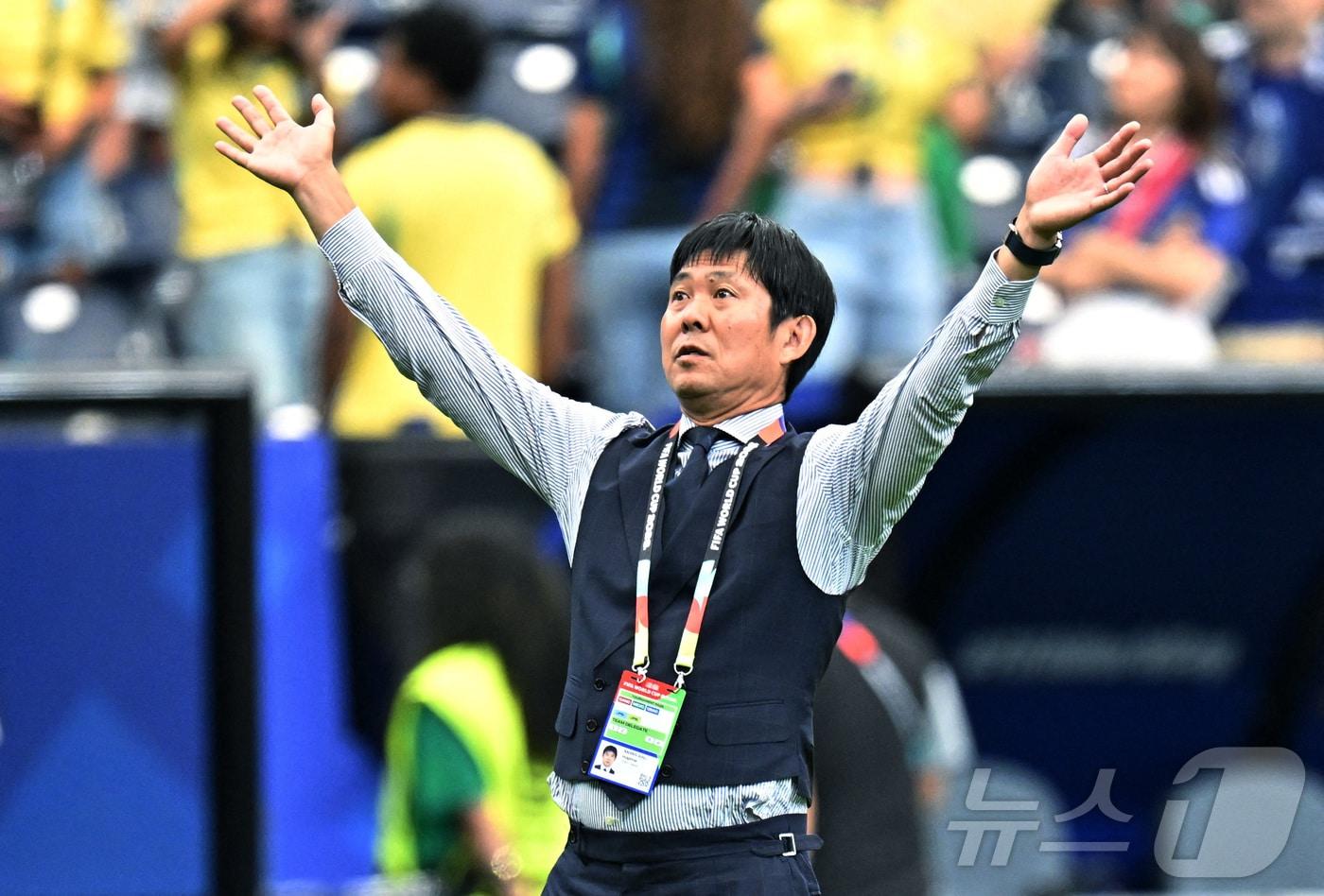 본문 이미지 - 일본 축구대표팀의 모리야스 감독 ⓒ 로이터=뉴스1