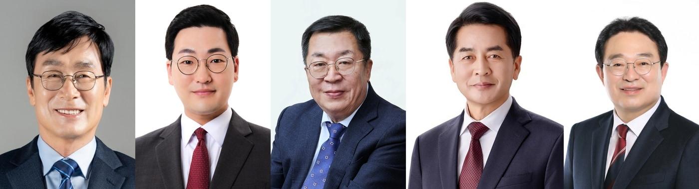 본문 이미지 - 왼쪽부터 청주 이장섭·충주 이동석·제천 이상천·보은 최재형·옥천 황규철 당선인.(자료사진)/뉴스1