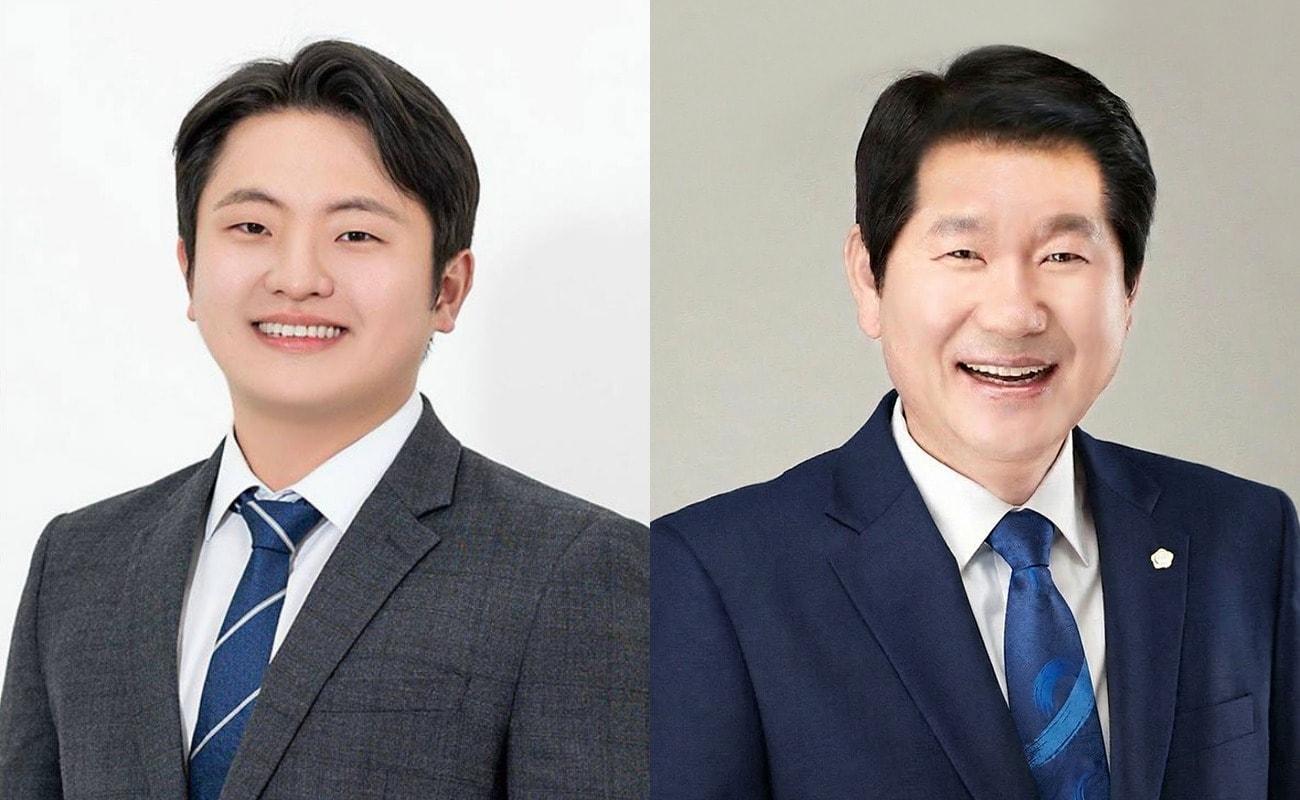본문 이미지 -  이광희(양천3·더불어민주당) 당선인(왼쪽)과 양평호(강동4·민주당) 당선인(중앙선관위 제공)