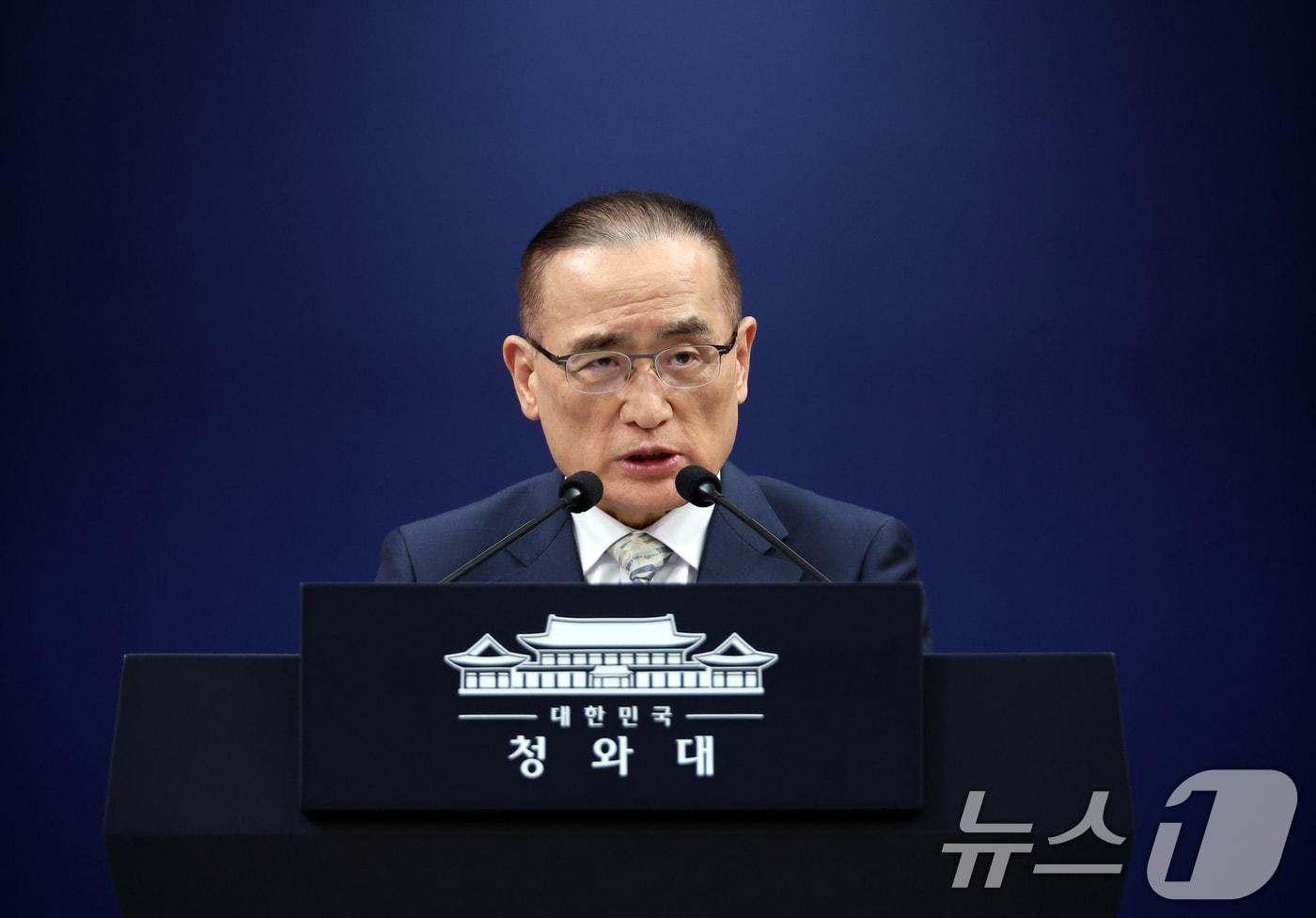 본문 이미지 - 위성락 국가안보실장이 5일 청와대 춘추관에서 대통령 순방 일정 관련 브리핑을 하고 있다. (청와대통신사진기자단) 2026.6.5 ⓒ 뉴스1 이재명 기자