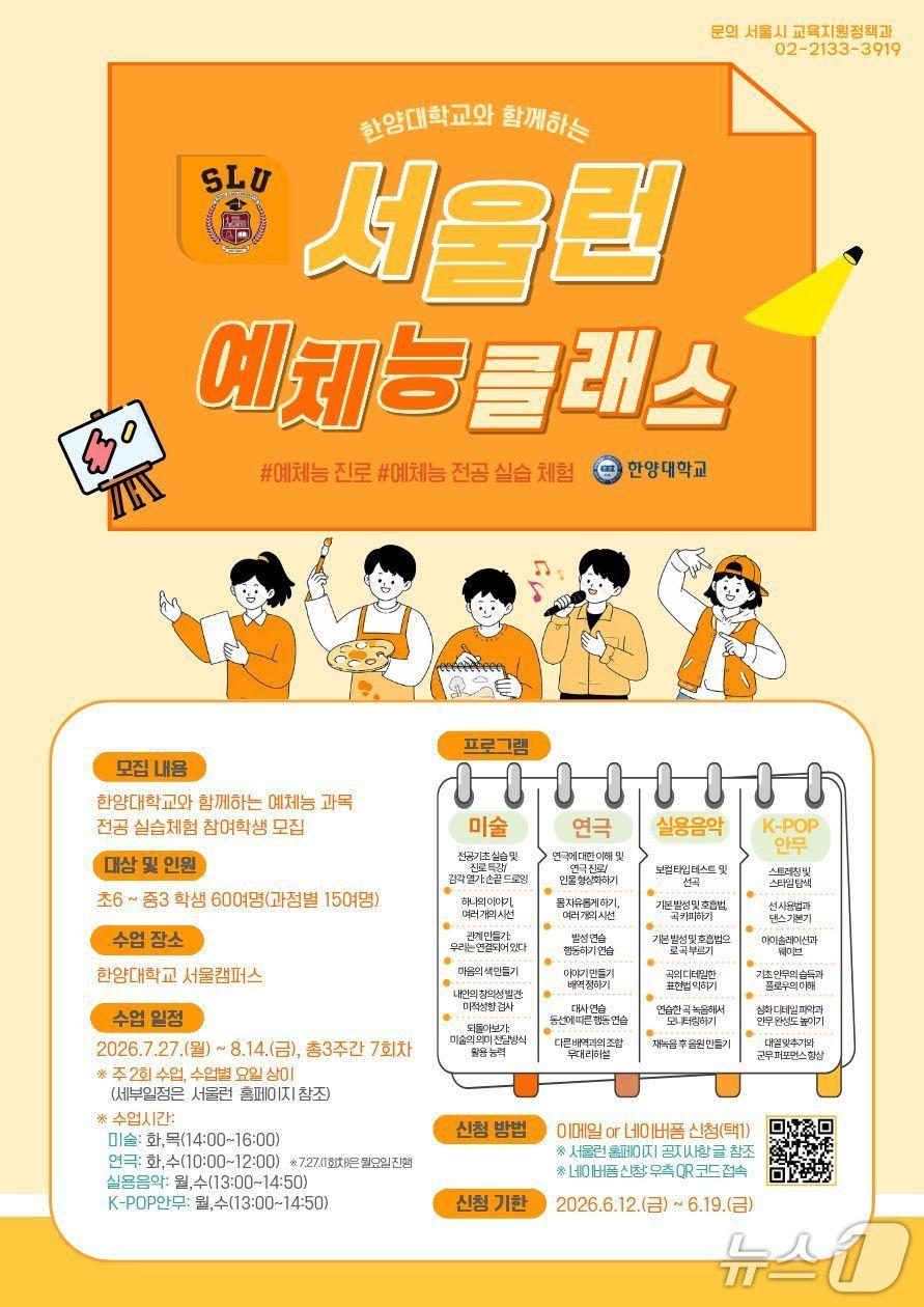 본문 이미지 - 서울시가 진행하는 '서울런 여름방학 예체능 클래스'. (서울시 자료 제공)
