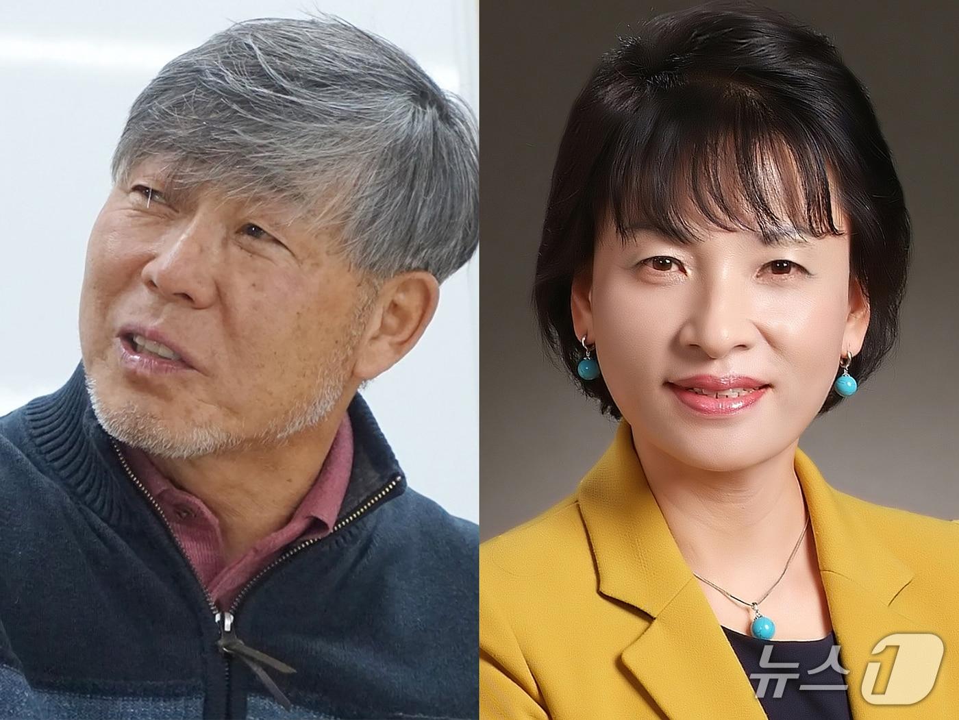본문 이미지 - 제주도교육감직 인수위원회 강봉수 위원장과 박희순 부위원장.