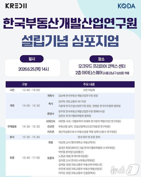 본문 이미지 -  한국부동산개발산업연구원 창립 기념 포스터 (한국디벨로퍼협회 제공)