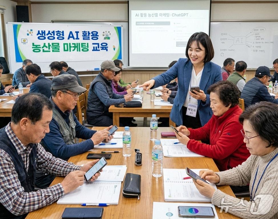 본문 이미지 - 전북 임실군 농업기술센가 농업인을 대상으로 '생성형 AI 활용 농산물 마케팅 교육'을 실시한다.(임실군제공, 재판매 및 DB금지)2026.7.1/뉴스1