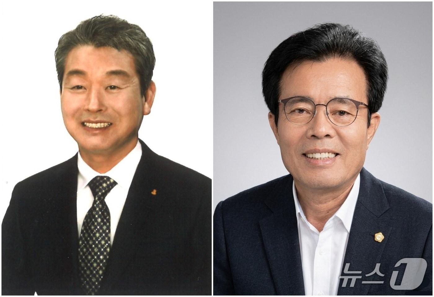 본문 이미지 - 제10대 부안군의회 이현기 의장(사진 왼쪽)과 오장환 부의장./뉴스1