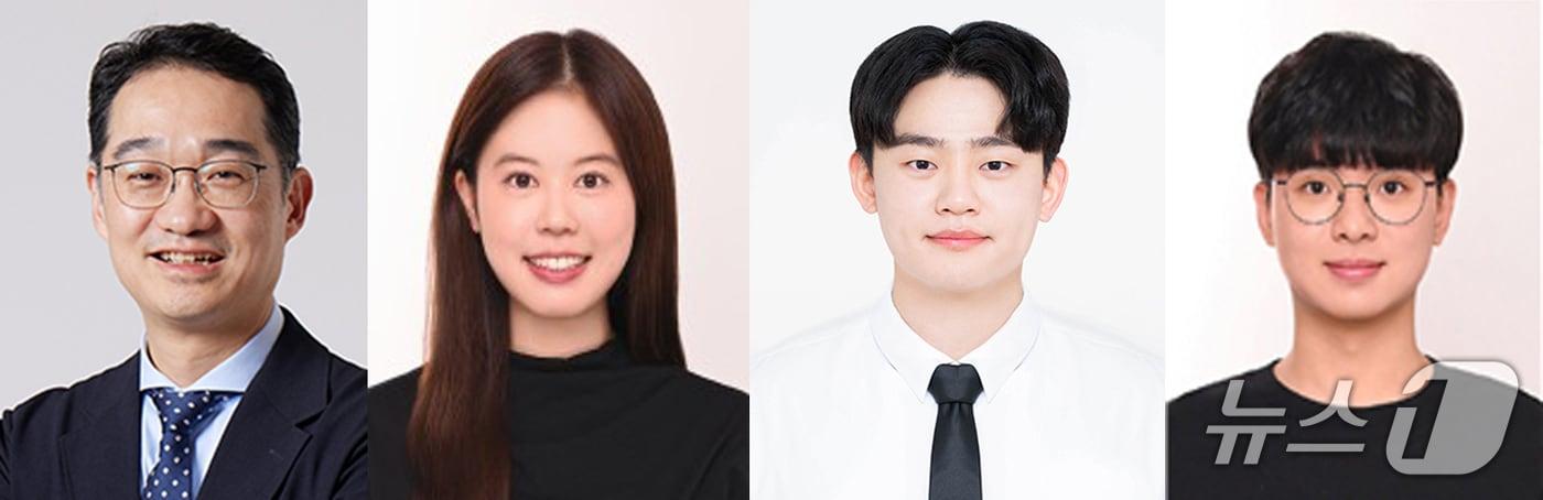 본문 이미지 - 포스텍 화학공학과 노용영 교수 연구팀과 성균관대학교, 중국 전자과학기술대 공동연구팀이 p형 반도체의 10대 미래 난제를 풀었다. 왼쪽부터 포스텍 화학공학과 노용영 교수, 노유진 박사, 박건웅 박사, 통합과정 이동현 씨.(포스텍 제공, 재판매 및 DB금지) 2026.7.1/뉴스1 